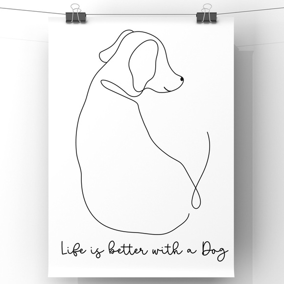 ✨NEW✨Original 8x10 Illustration Life is better with a Dog Art Print Un… - Picture 2 of 3